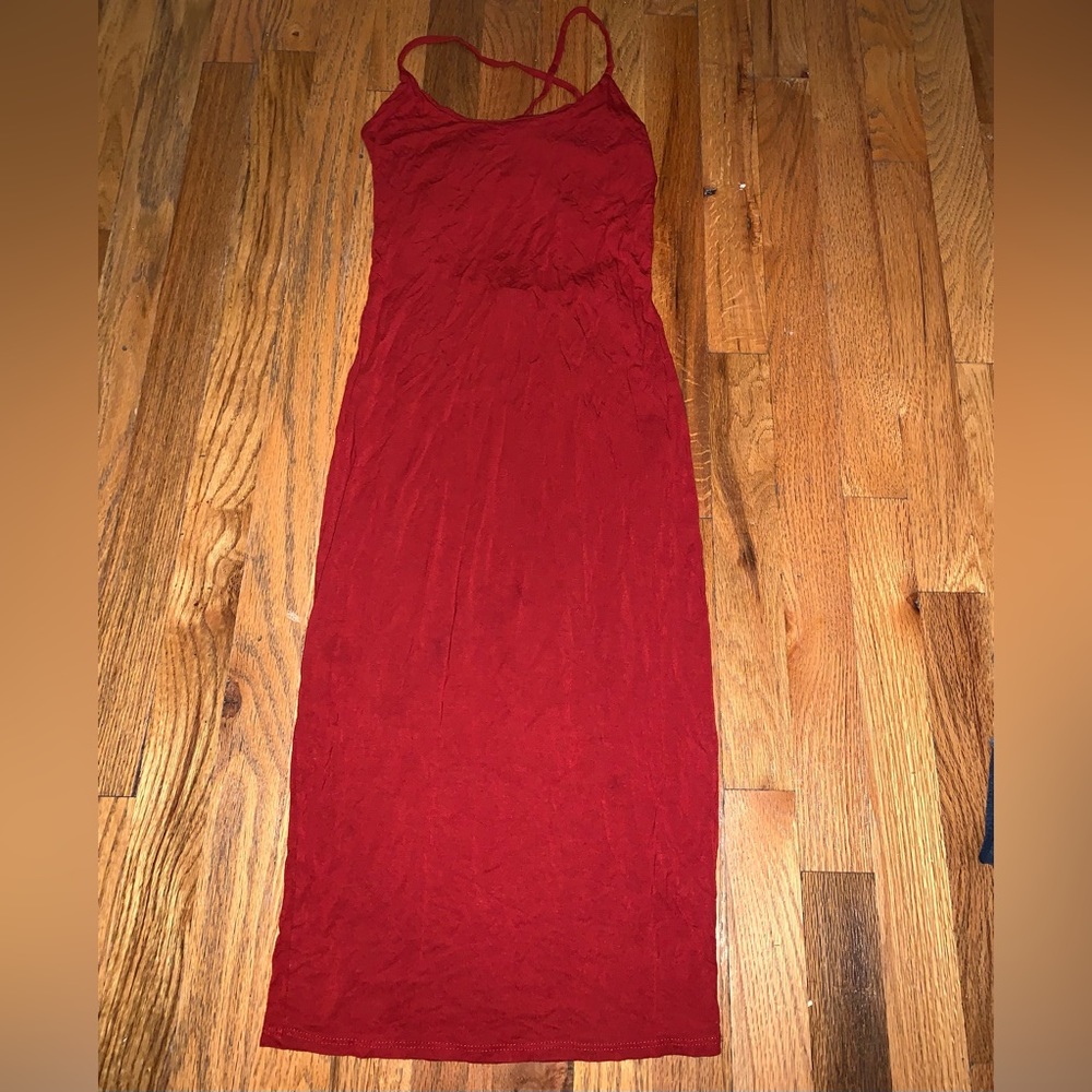 Red Sexy Criss Cross Long Dress.